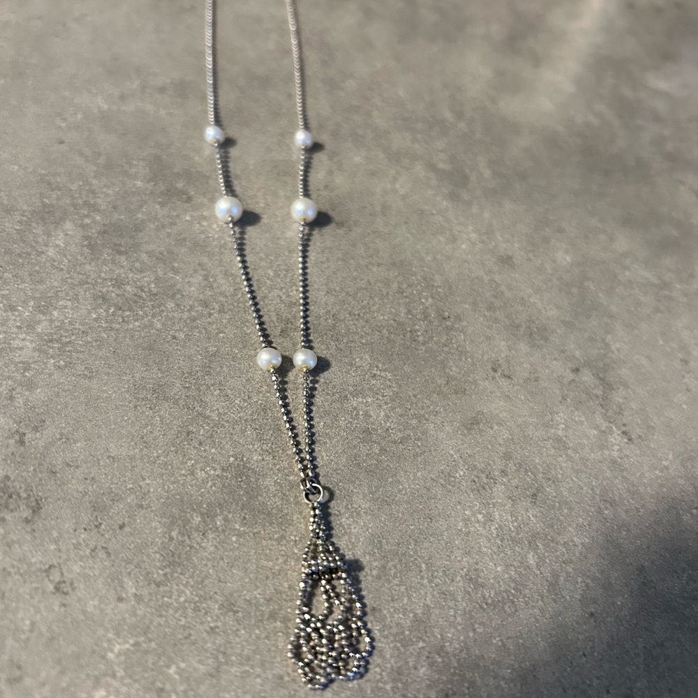 Elegant Silver Pearl Necklace